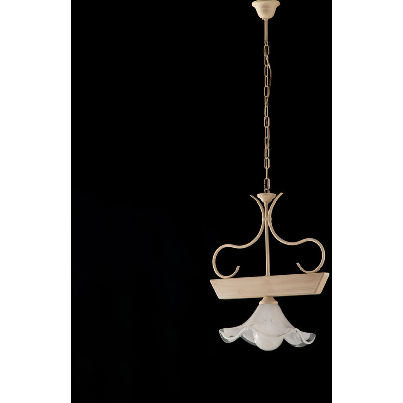 Lampadario Rustico Cedro Avorio 1 Luce E27