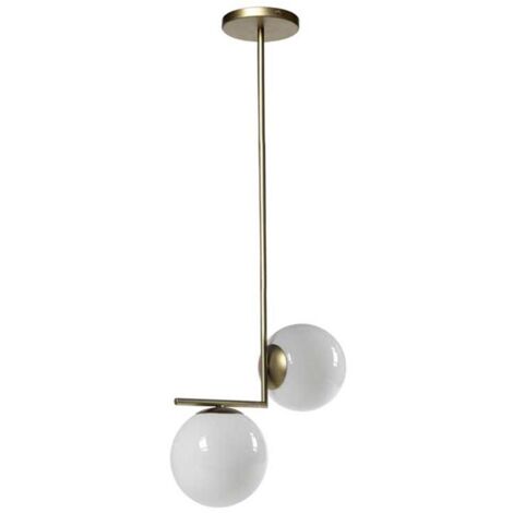 LAMPADARIO LIGHT IN METALLO CON 2 SFERE 38 X 18 X 72 CM COLORE ORO