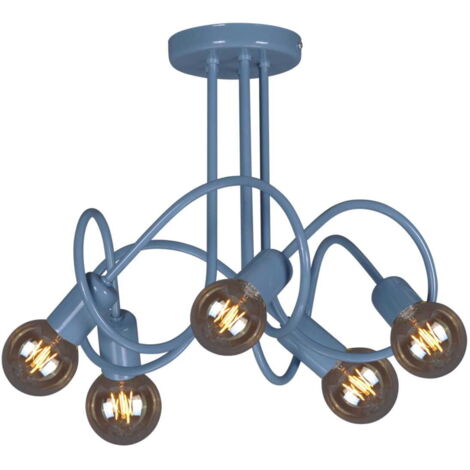 Lampadario loft blu per bambini Kaja Malva K-4517 5xE27