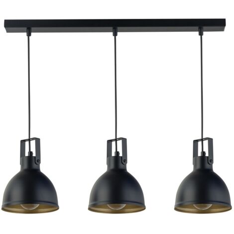 Lampadario loft Mars nero/oro 3xE27 orientabile Sigma
