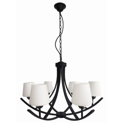 Lampadario Londyn Candellux 6 luci E27 nero/bianco