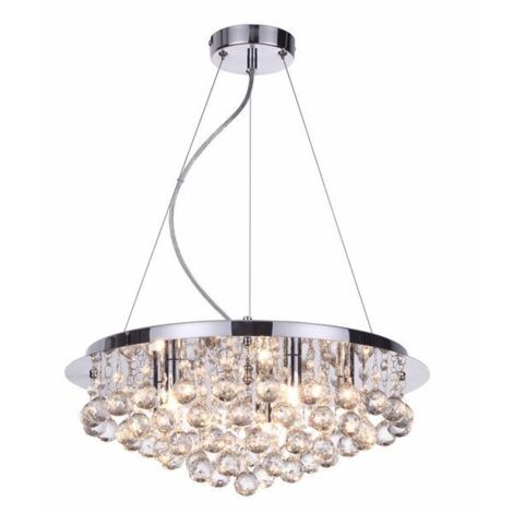 Lampadario Loona cromato con cristalli 5xG9 Reality