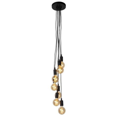 Lampadario Lucide Fix 7xE27 nero metallo 08408/07/30