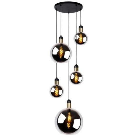 Lampadario Lucide Julius 5xE27 nero oro 34438/05/65