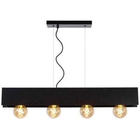 Lampadario Lucide Surtus nero 4 luci E27 dimmerabile