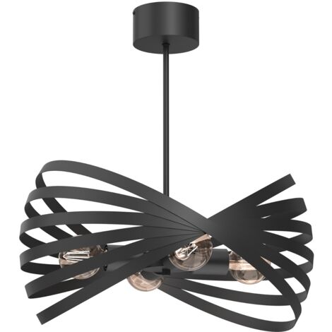 Lampadario Luminex Sparkle nero opaco 4xE27 15W Ø50,5cm