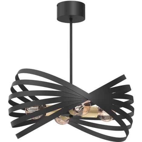 Lampadario Luminex Sparkle nero/oro 4xE27 Ø50,5cm 15W