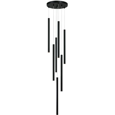Lampadario Lungo 7 luci G9 nero Ø30 Light Prestige