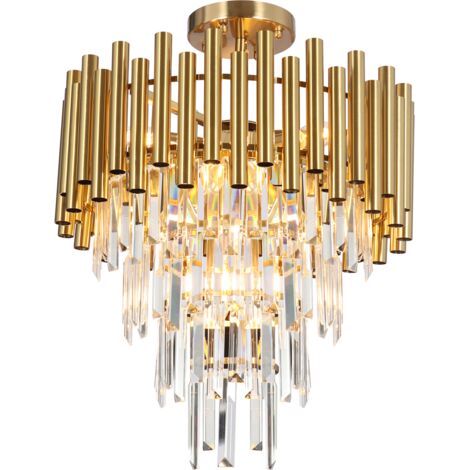 Lampadario Madison cristallo oro 9xE14 Milagro ML8806