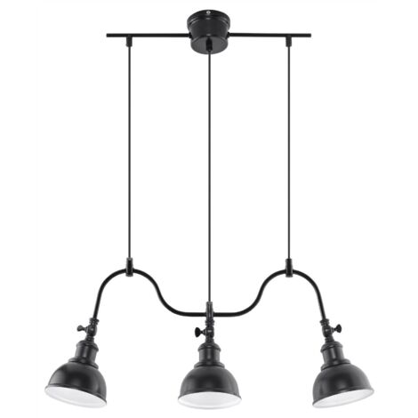 Lampadario MARE 3 luci nero metallo E27 Sollux SL0309