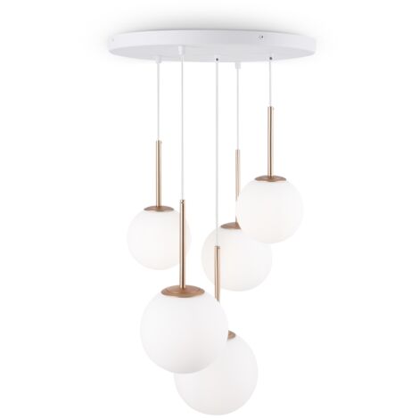 Lampadario Maytoni Basic Form 5 luci ottone in vetro E14