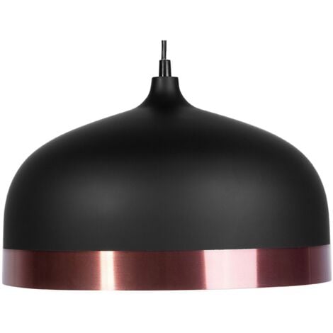 Lampadario Metallo Nero e Rame con Paralume a Campana Design Moderno Parina