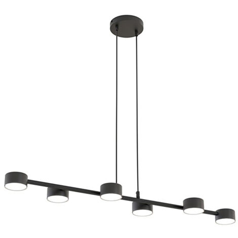 Lampadario Minimal Afrodite Acciaio Nero 6 Luci Gx53 Ip20