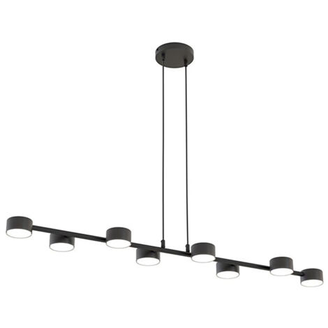 Lampadario Minimal Afrodite Acciaio Nero 8 Luci Gx53 Ip20