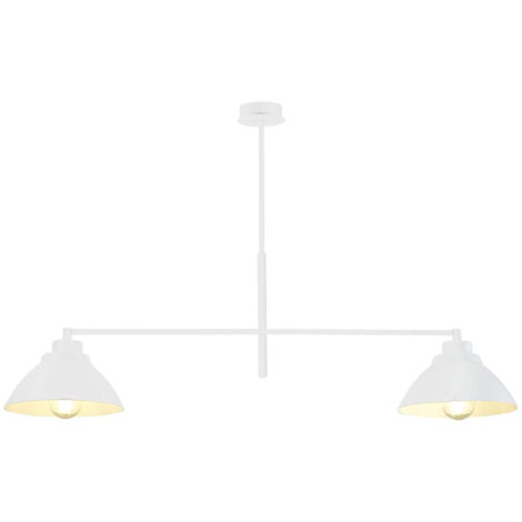 Lampadario Minimal Castore Acciaio Bianco 2 Luci E27 Ip20
