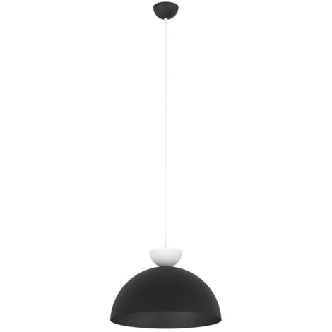 Lampadario Minimal Efesto Acciaio Nero Bianco 1 Luce Gx53