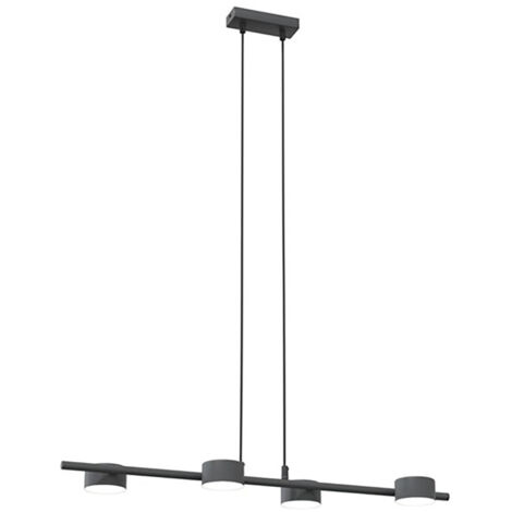 Lampadario Minimal Hermes Acciaio Nero 4 Luci Gx53 Ip20