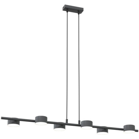 Lampadario Minimal Hermes Acciaio Nero 6 Luci Gx53 Ip20