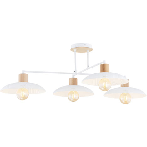 Lampadario Minimal Ishtar Acciaio Bianco 4 Luci E27 Ip20
