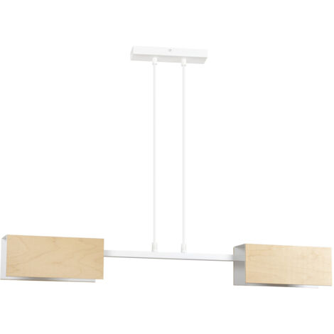 Lampadario Minimal Sarutahiko Acciaio Bianco 2 Luci E27 Ip20