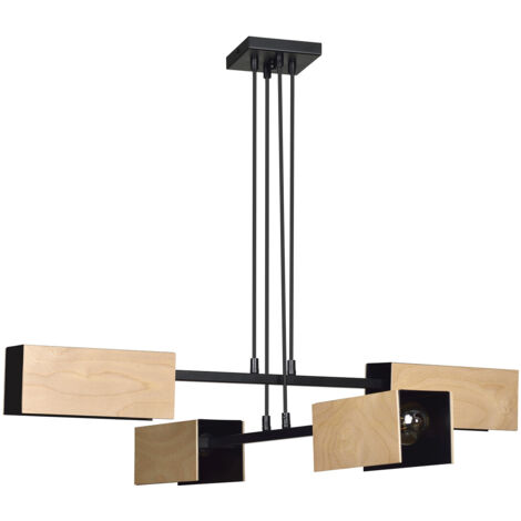 Lampadario Minimal Sarutahiko Acciaio Nero 4 Luci E27 Ip20