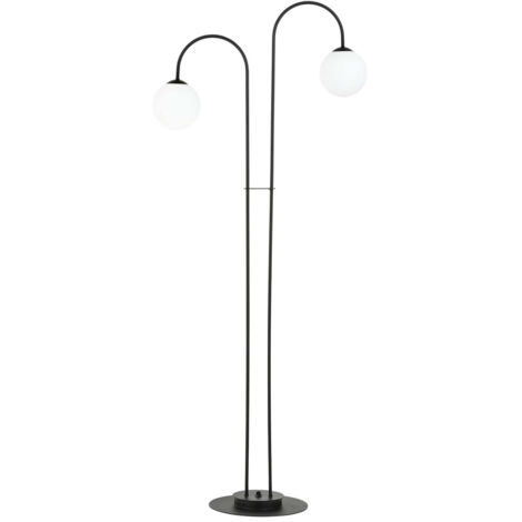 Lampadario Minimal Utu Acciaio Nero 2 Luci E14 Ip20