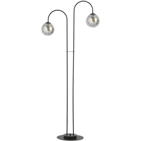 Lampadario Minimal Utu Acciaio Nero Grigio 2 Luci E14 Ip20
