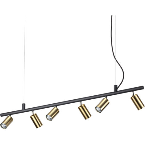 Lampadario Moderna Dynamite Metallo Ottone 6 Luci Gu10 7W 3000K Luce Calda