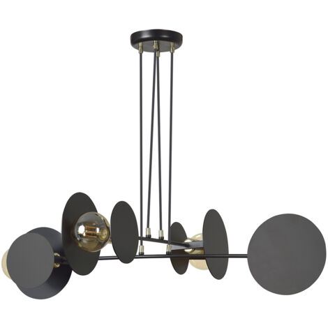 Lampadario Moderno 1 Luce Izanami In Acciaio Nero Con Bracci