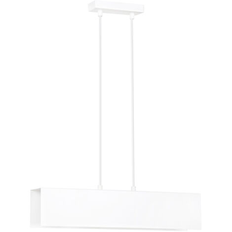 Lampadario Moderno 2 Luci Hachiman In Acciaio Bianco