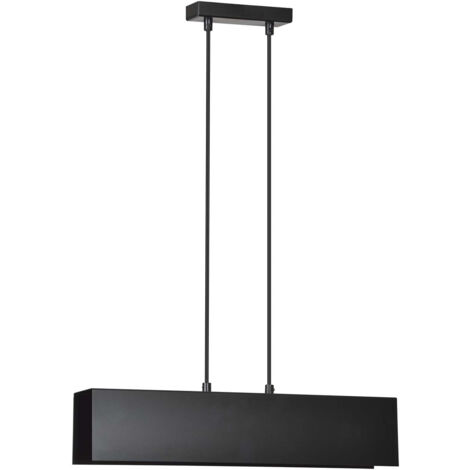 Lampadario Moderno 2 Luci Hachiman In Acciaio Nero