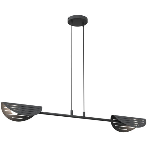 Lampadario Moderno 2 Luci Iperione A Bracci In Acciaio Nero