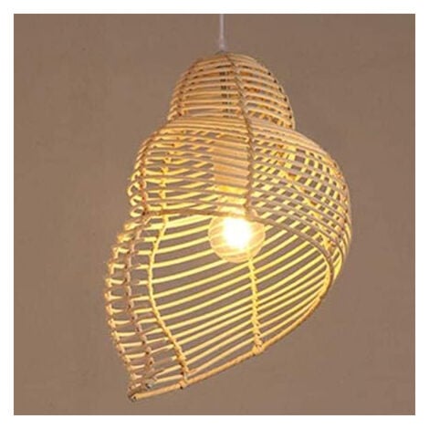 Lampadario moderno a conchiglia Lampadario a sospensione in vimini intrecciato a mano Lampadario a cupola aperta in rattan Lampadario a sospensione