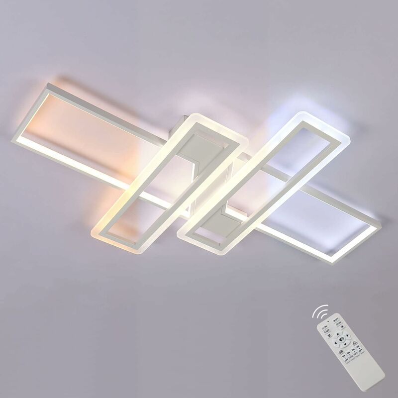 Image of Lampada da soffitto a LED dimmerabile Lampada da soggiorno con telecomando Plafoniera moderna Lampada da soffitto design in metallo acrilico creativo