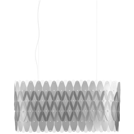 Lampadario Moderno Amanda Polilux ® Argento E Metallo Cromo 6 Luci E27
