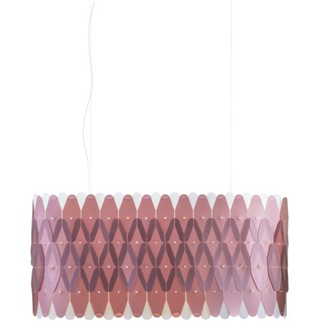 Lampadario Moderno Amanda Polilux ® Pink Metal E Metallo Cromo 6 Luci E27