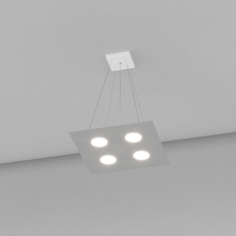 Lampadario Moderno Area Metallo Grigio 4 Luci Gx53