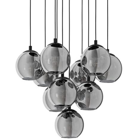 Lampadario Moderno Ariscani 10 Luci Acciaio Nero