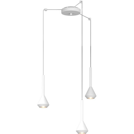 Lampadario Moderno Aygo Metallo Bianco 3 Luci Gu10