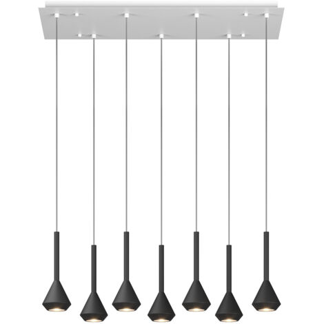Lampadario Moderno Aygo Metallo Bianco Nero 7 Luci Gu10