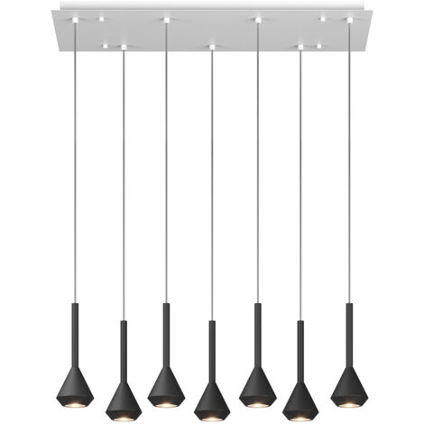 Lampadario Moderno Aygo Metallo Bianco Nero 7 Luci Gu10