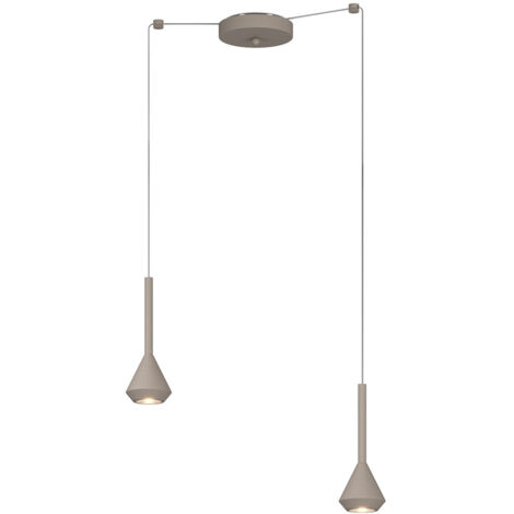 Lampadario Moderno Aygo Metallo Sabbia 2 Luci Gu10