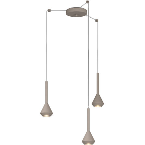 Lampadario Moderno Aygo Metallo Sabbia 3 Luci Gu10