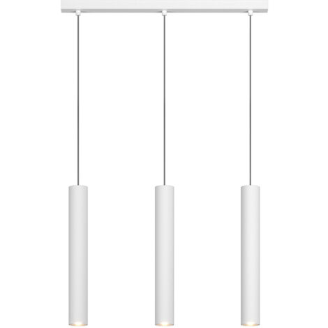Lampadario Moderno Aygo Rettangolare Metallo Bianco 3 Luci Gu10