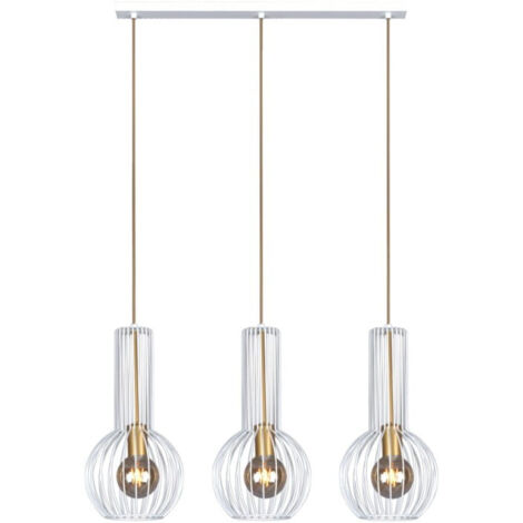 Lampadario moderno bianco oro Kaja Arvi K-4526 3xE27