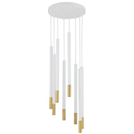 Lampadario moderno bianco oro Sopel Due 8xG9 Sigma