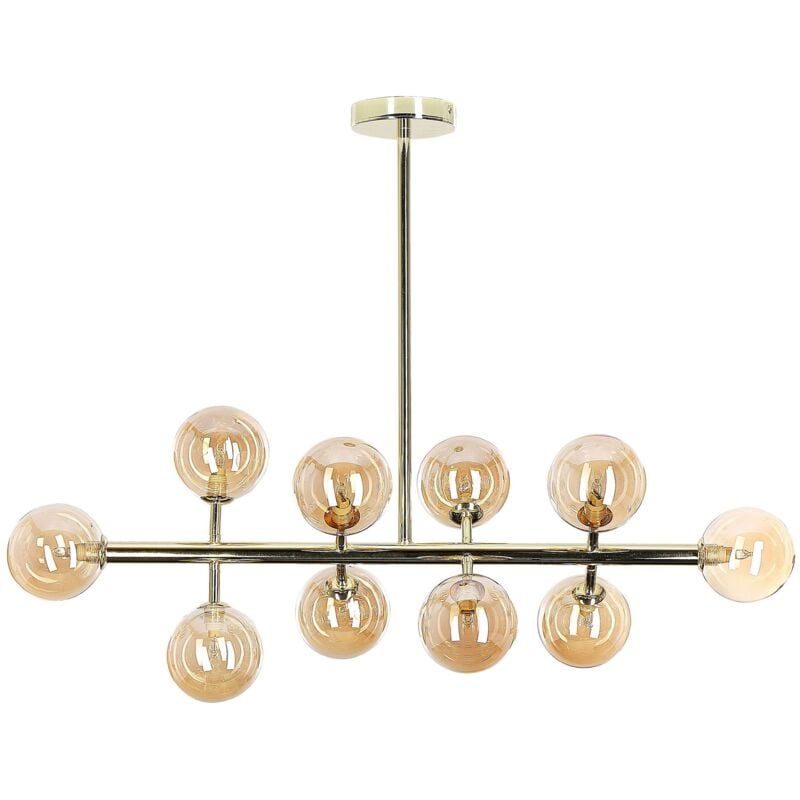 Lampadario moderno con 10 luci in acciaio color