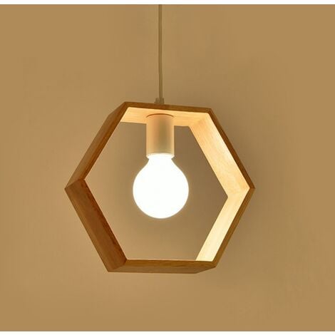 Lampadario moderno creativo legno camera letto soggiorno Lampada a sospensione E27