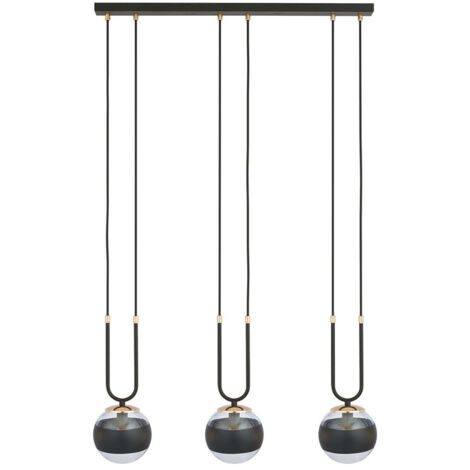 Lampadario Moderno Crio Acciaio Nero 3 Luci E14 Ip20