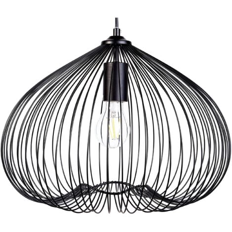 Lampadario moderno di design in metallo nero Tordino